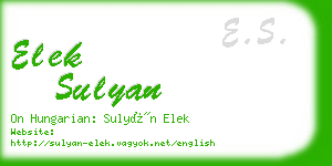 elek sulyan business card